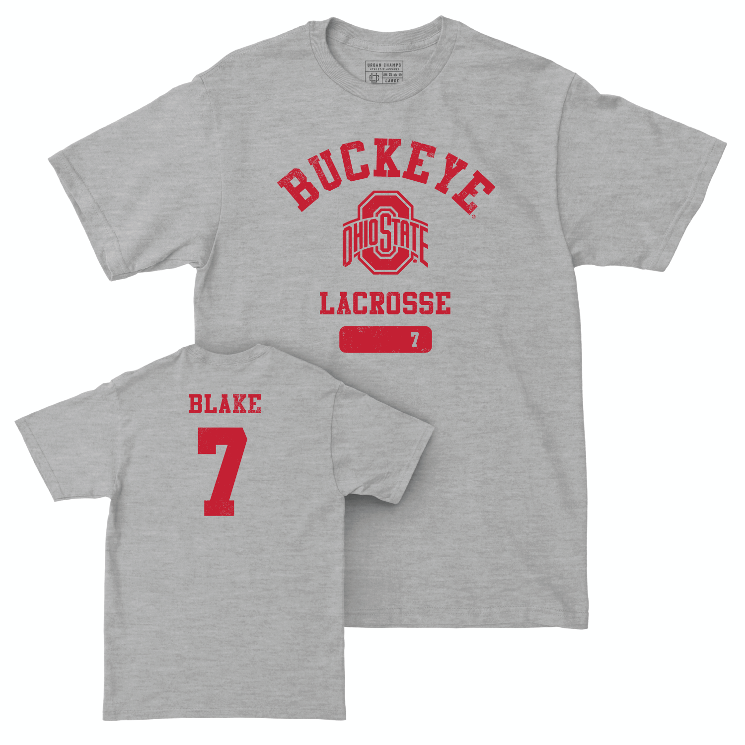 Ohio State Men's Lacrosse Sport Grey Varsity Tee - Henry Blake | #7