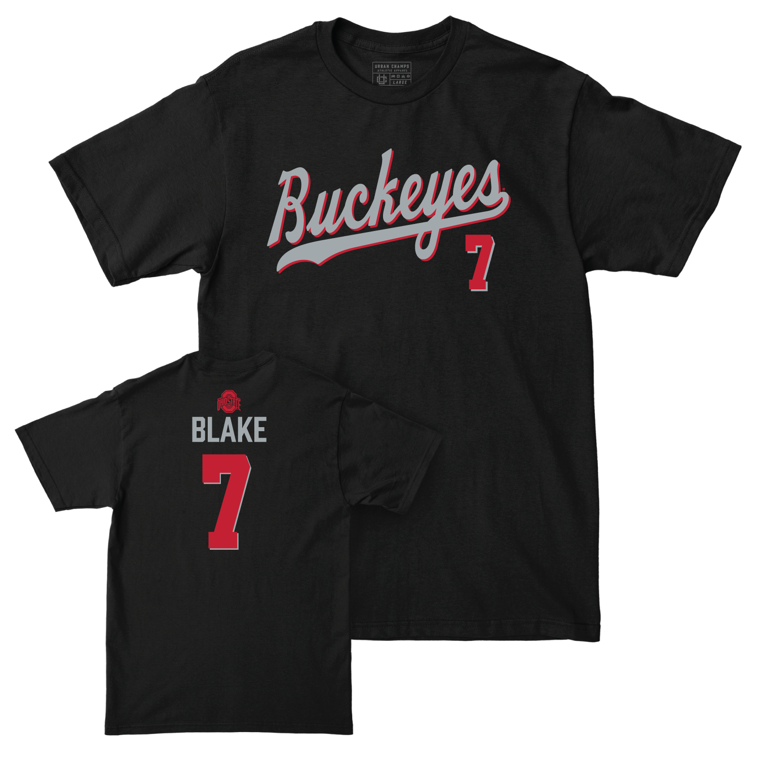 Ohio State Men's Lacrosse Black Script Tee - Henry Blake