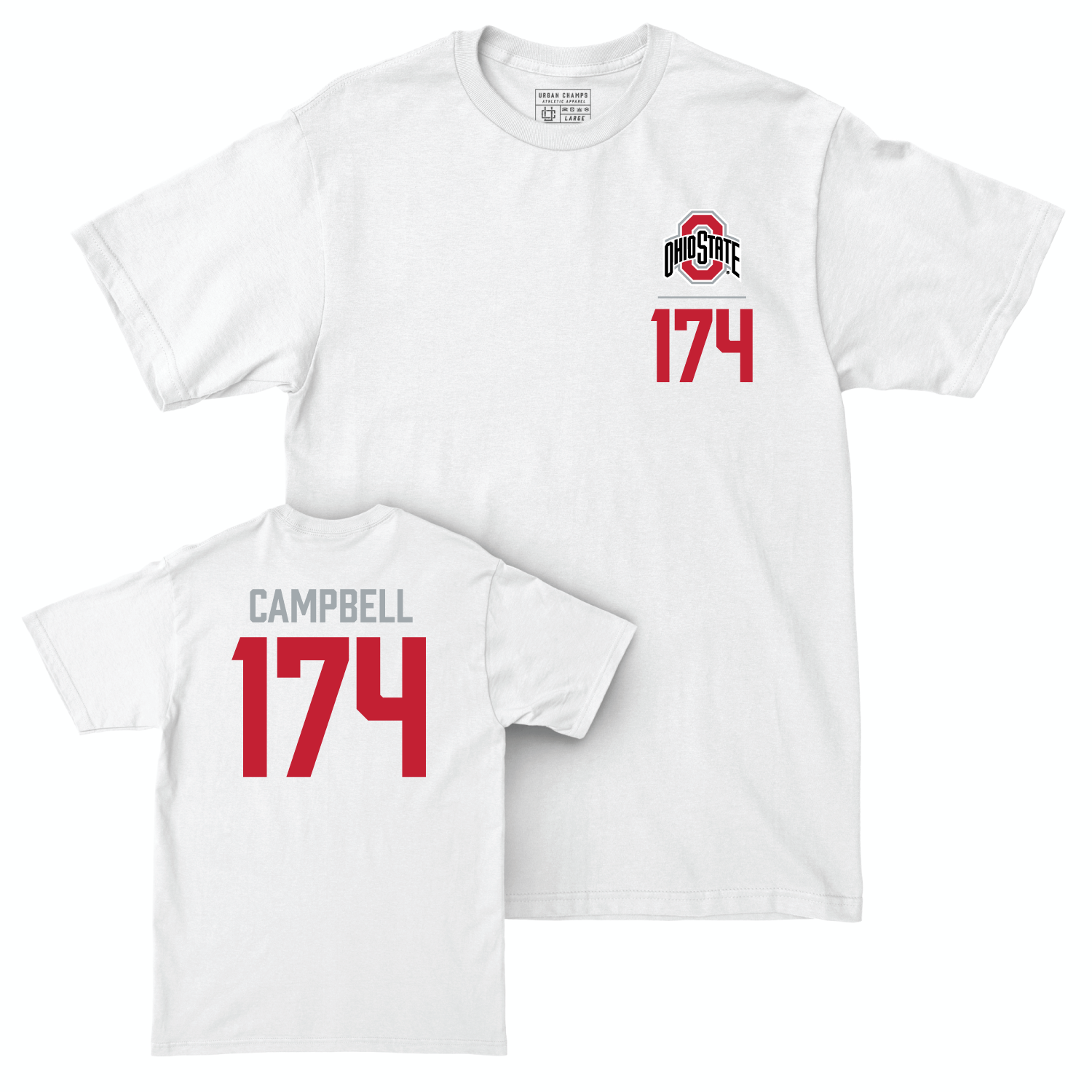 Ohio State Men's Wrestling White Logo Comfort Colors Tee - Boede Campbell