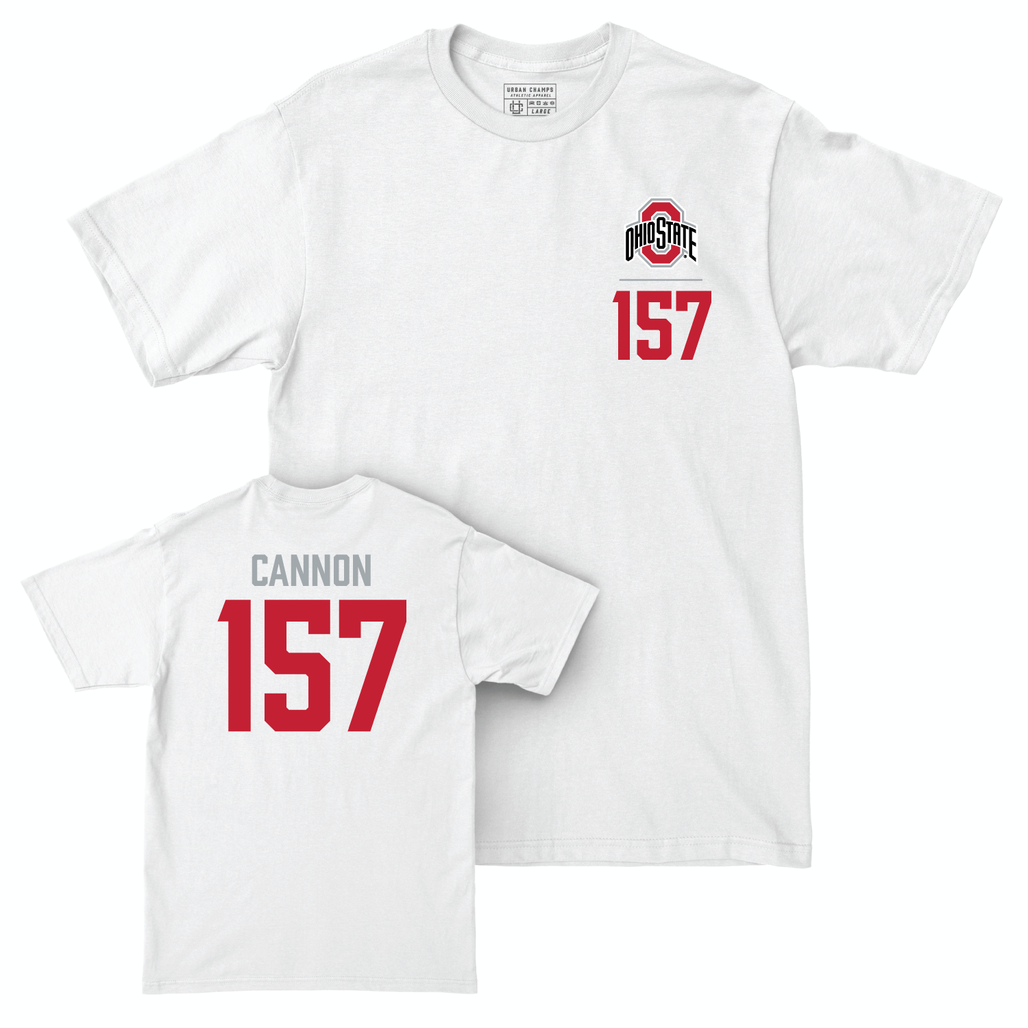 Ohio State Men's Wrestling White Logo Comfort Colors Tee - Brandon Cannon