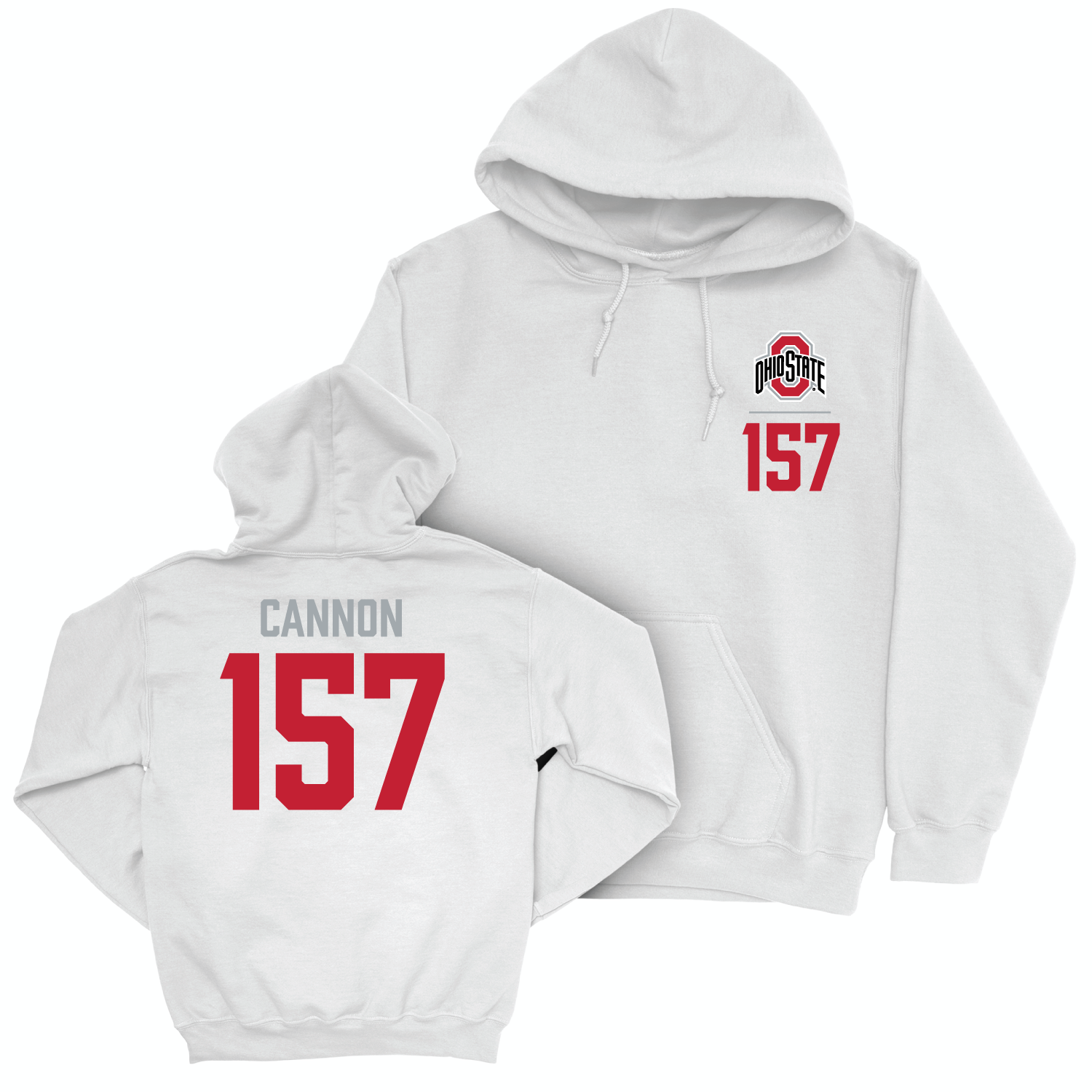 Ohio State Men's Wrestling White Logo Hoodie - Brandon Cannon