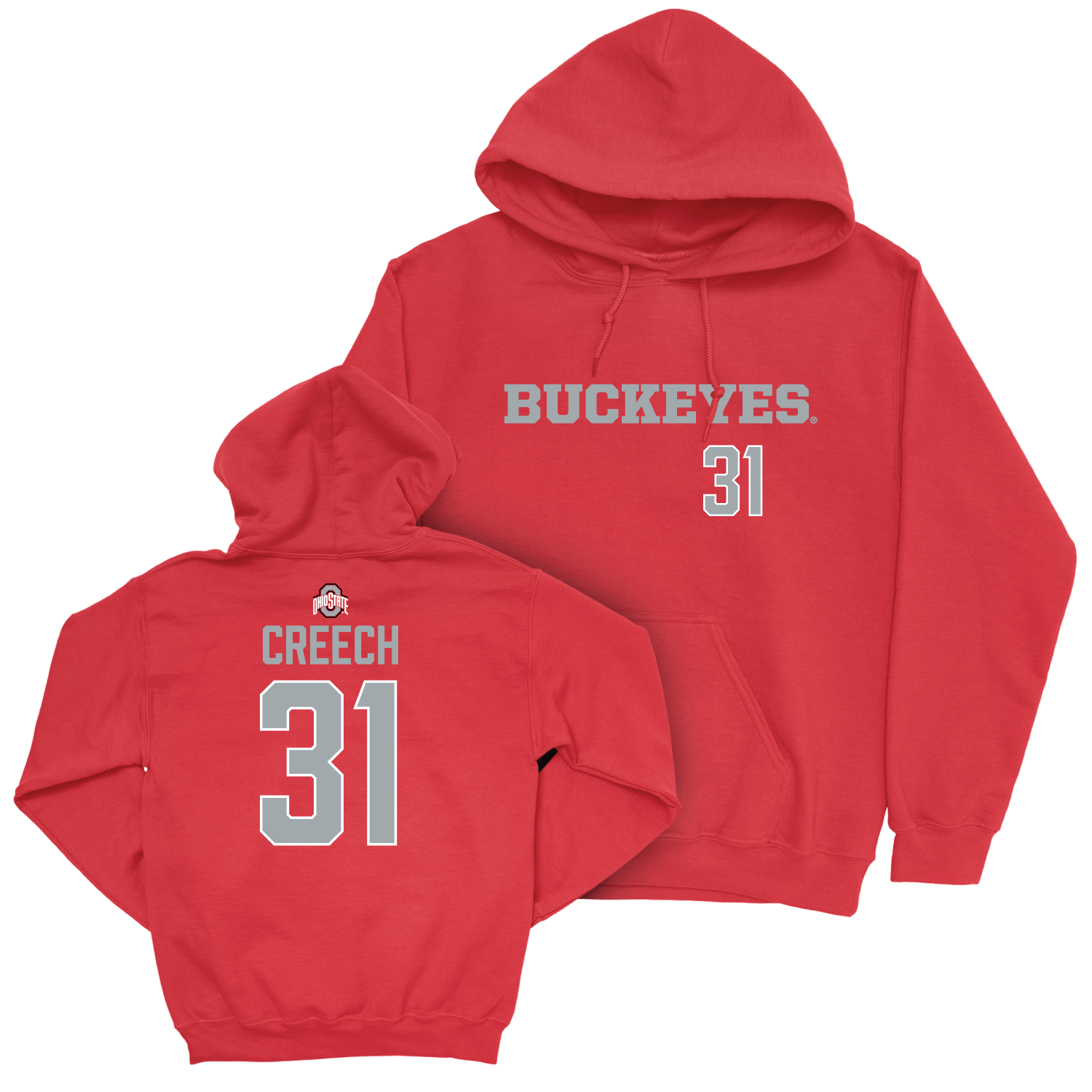 Ohio State Men's Soccer Red Sideline Hoodie - Tanner Creech | #31