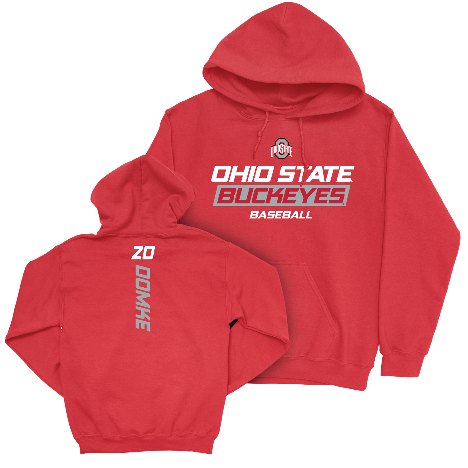 Ohio State Baseball Red Rush Hoodie - Chris Domke | #20