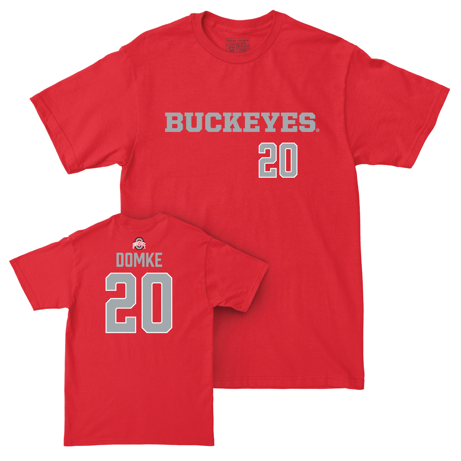 Ohio State Baseball Red Sideline Tee - Chris Domke | #20