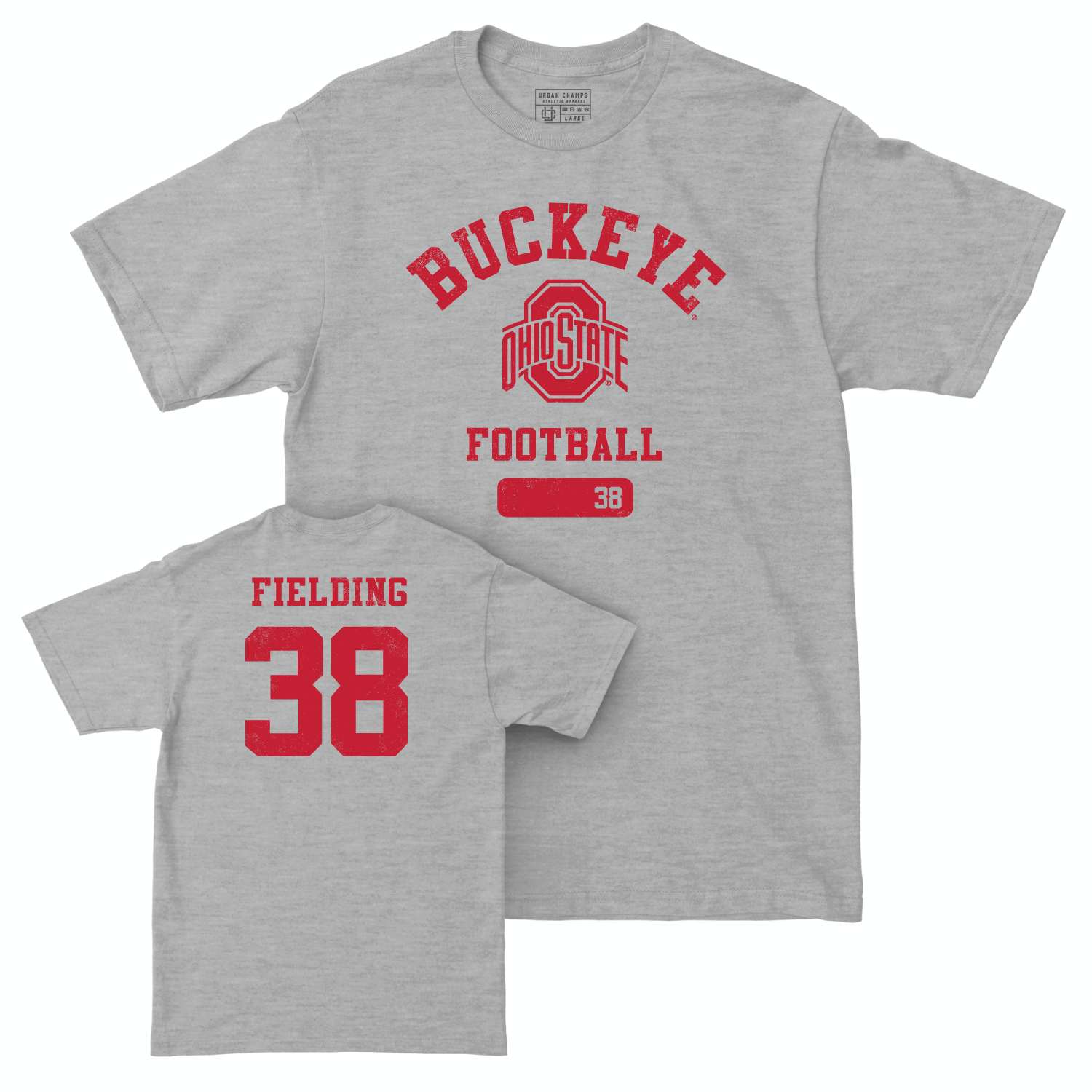 Ohio State Football Sport Grey Varsity Crew - Jayden Fielding | #38