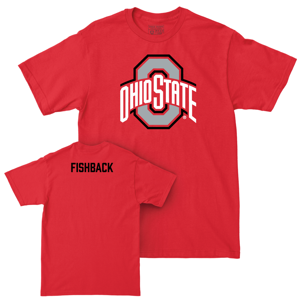 Ohio State Men's Wrestling Red Legacy Tee - Dylan Fishback