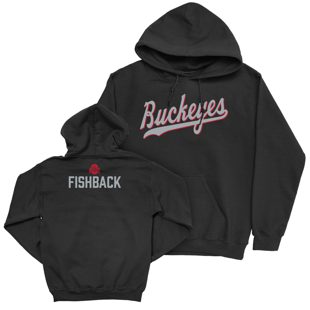 Ohio State Men's Wrestling Black Script Hoodie - Dylan Fishback