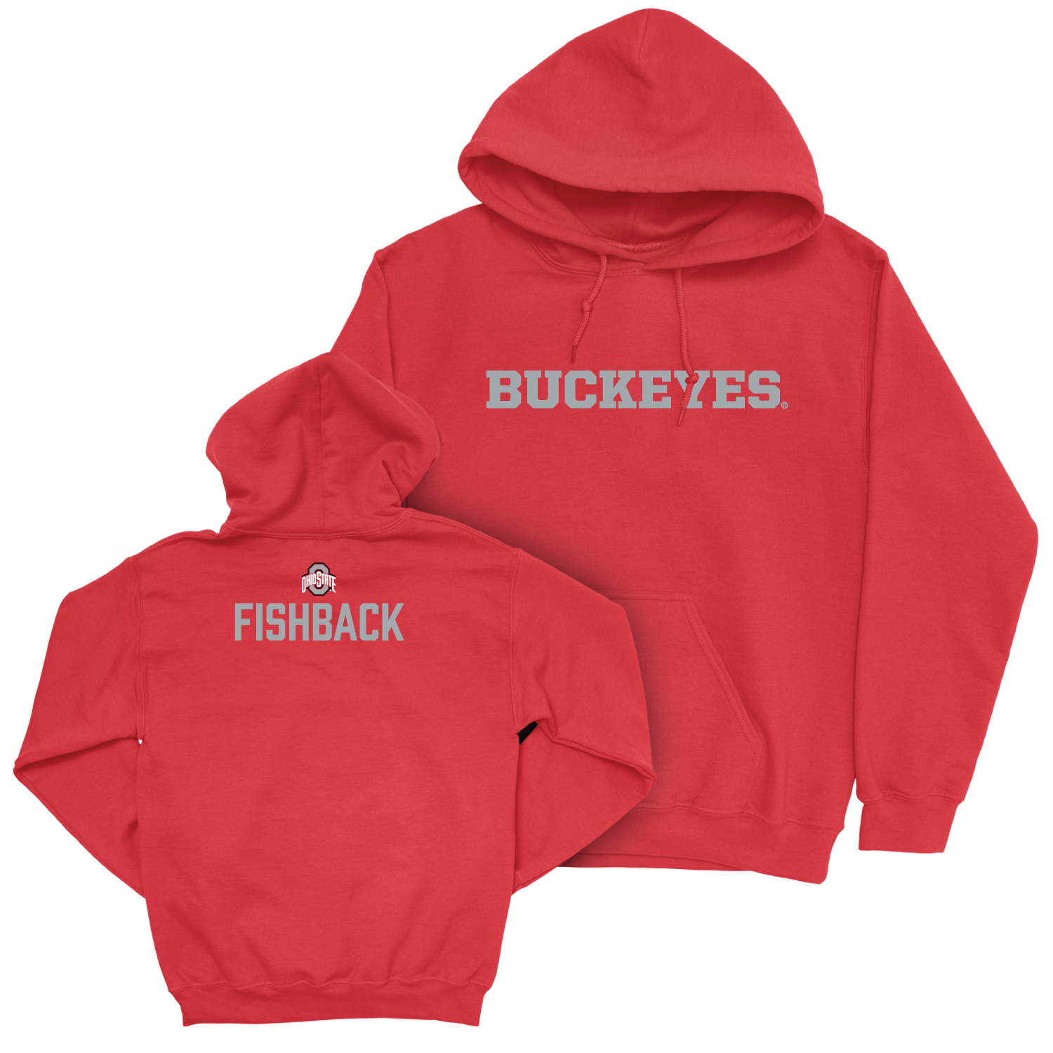 Ohio State Men's Wrestling Red Sideline Hoodie - Dylan Fishback