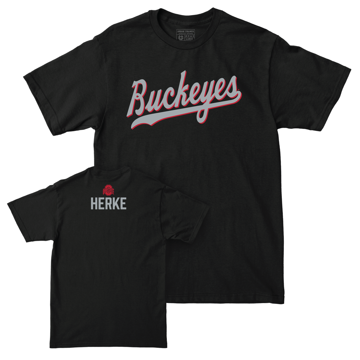 Ohio State Women's Rowing Black Script Tee - Afton Herke