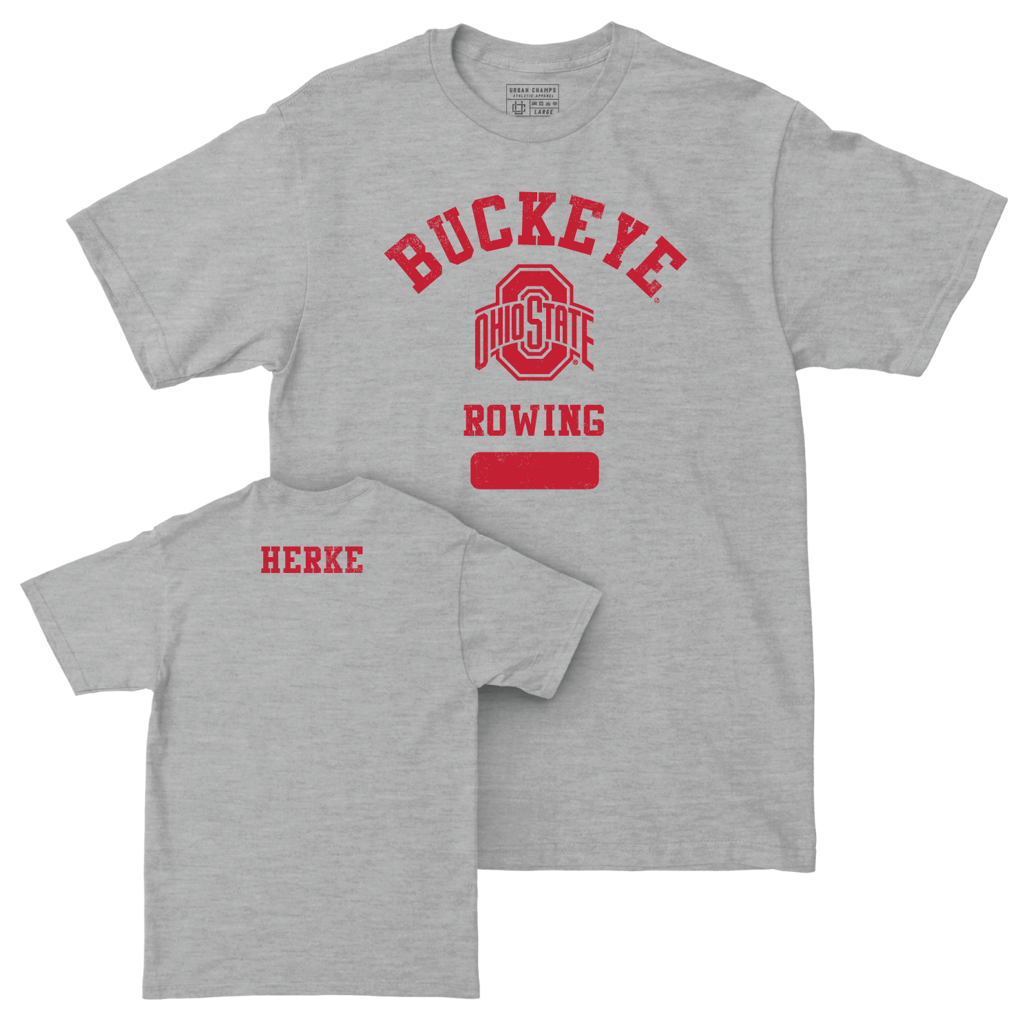 Ohio State Women's Rowing Sport Grey Varsity Tee - Afton Herke