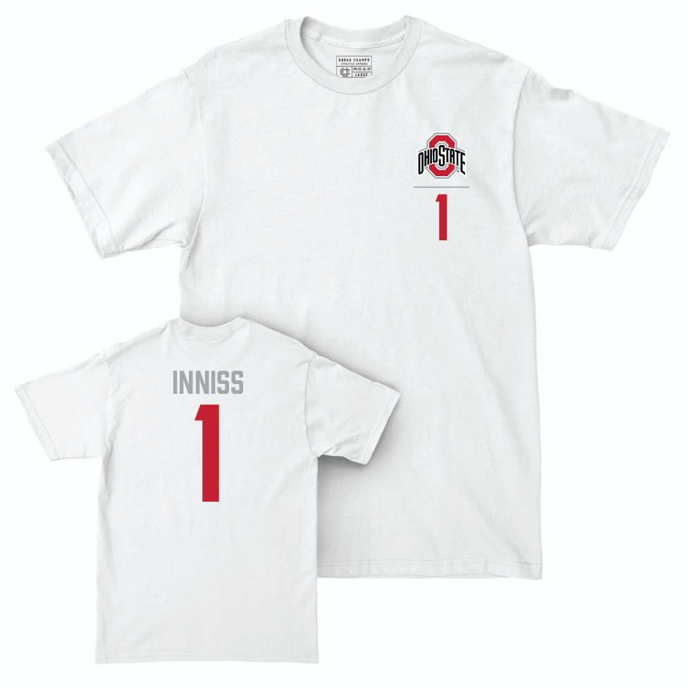 Ohio State Football White Logo Comfort Colors Tee - Brandon Inniss | #1