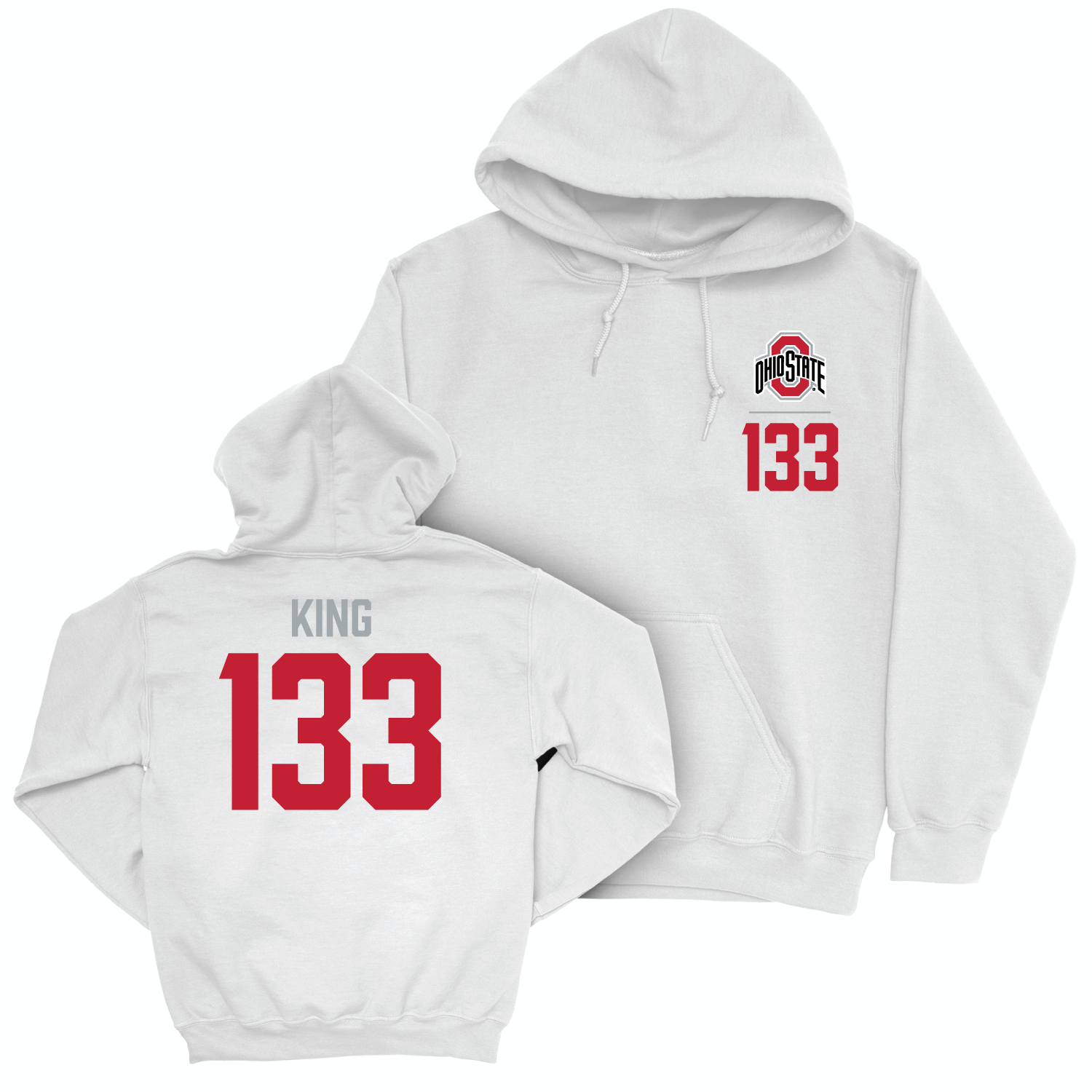 Ohio State Men's Wrestling White Logo Hoodie - Dakota King