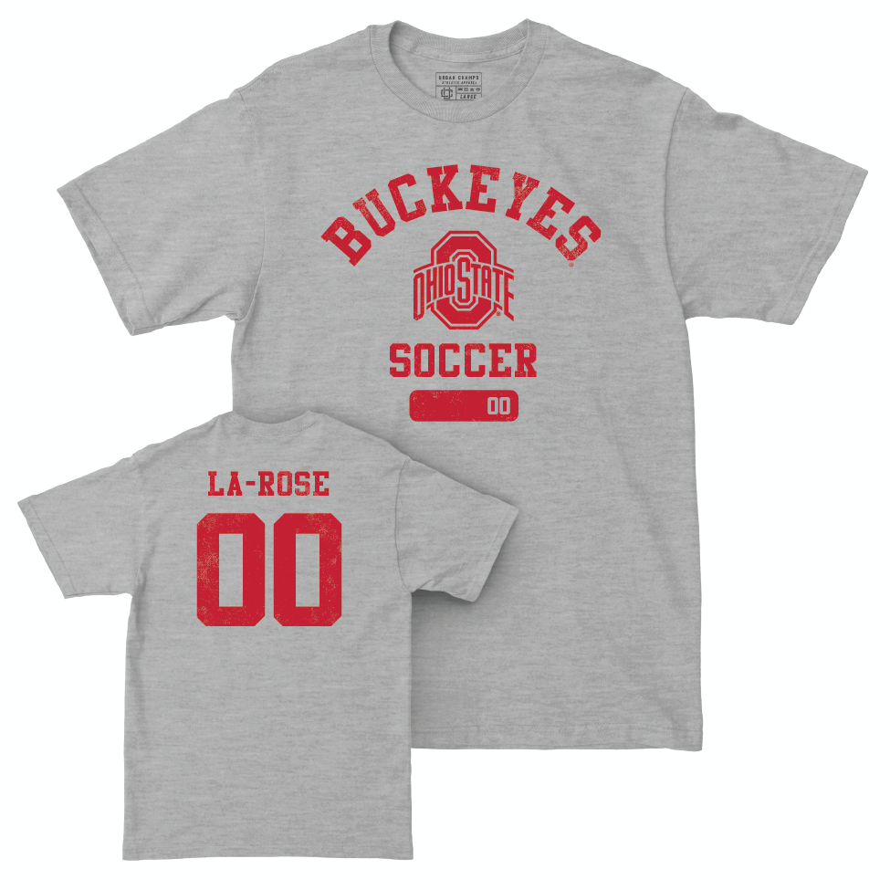 Ohio State Women's Soccer Sport Grey Varsity Tee - Arden La-Rose | #00