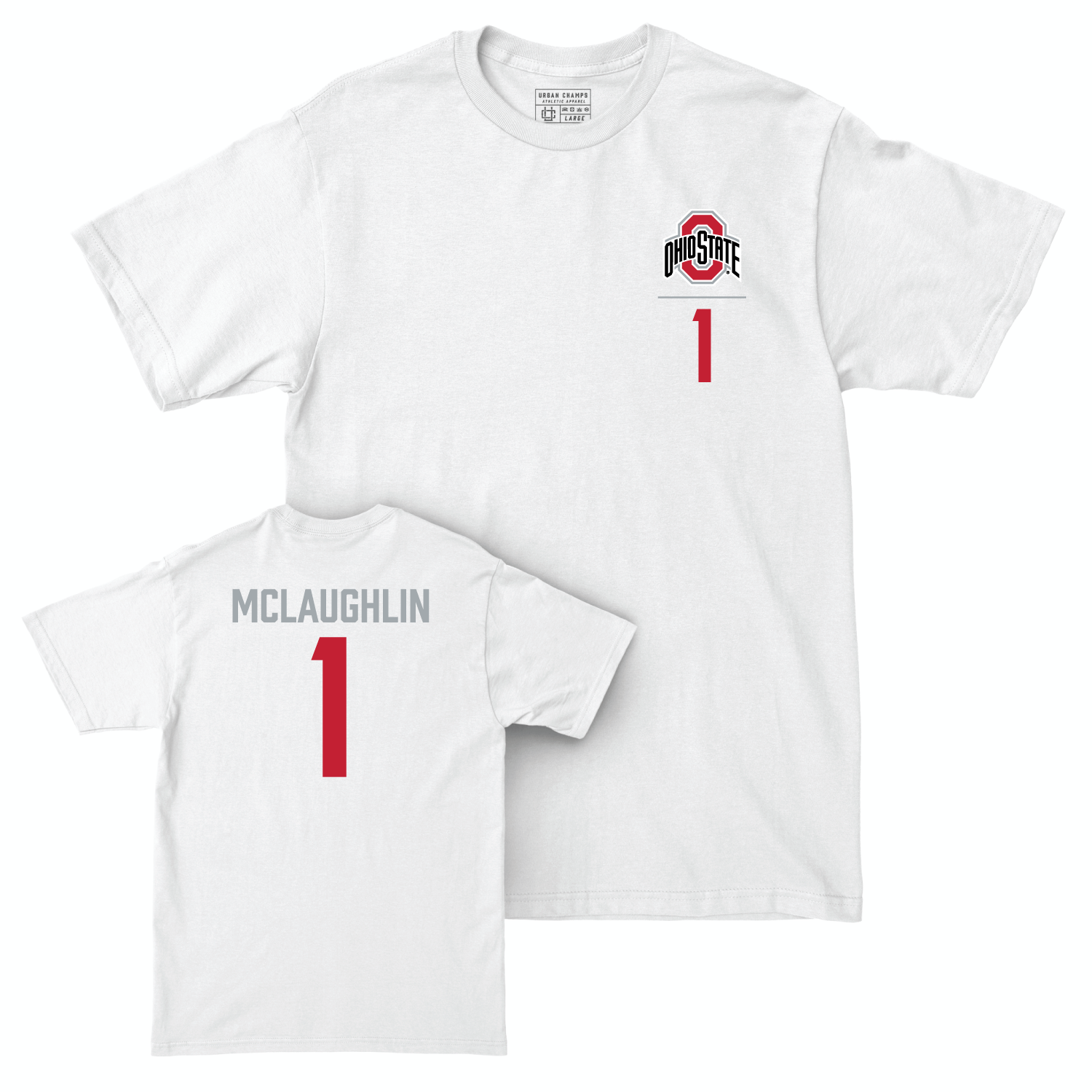 Ohio State Men's Soccer White Logo Comfort Colors Tee - Patrick McLaughlin | #1