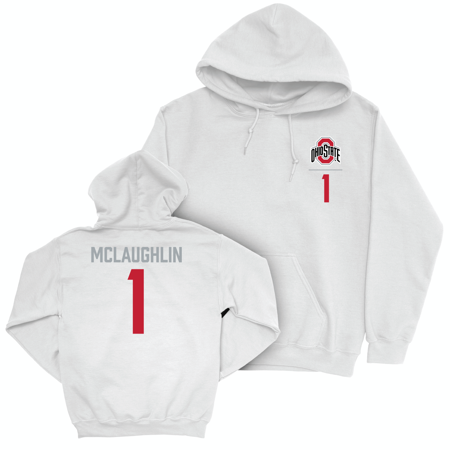 Ohio State Men's Soccer White Logo Hoodie - Patrick McLaughlin | #1