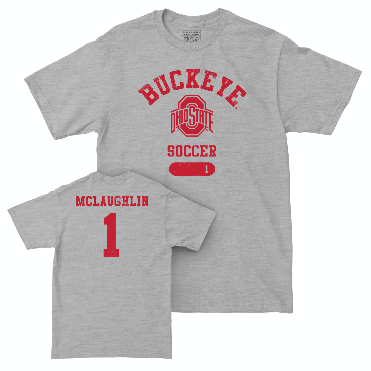 Ohio State Men's Soccer Sport Grey Varsity Tee - Patrick McLaughlin | #1