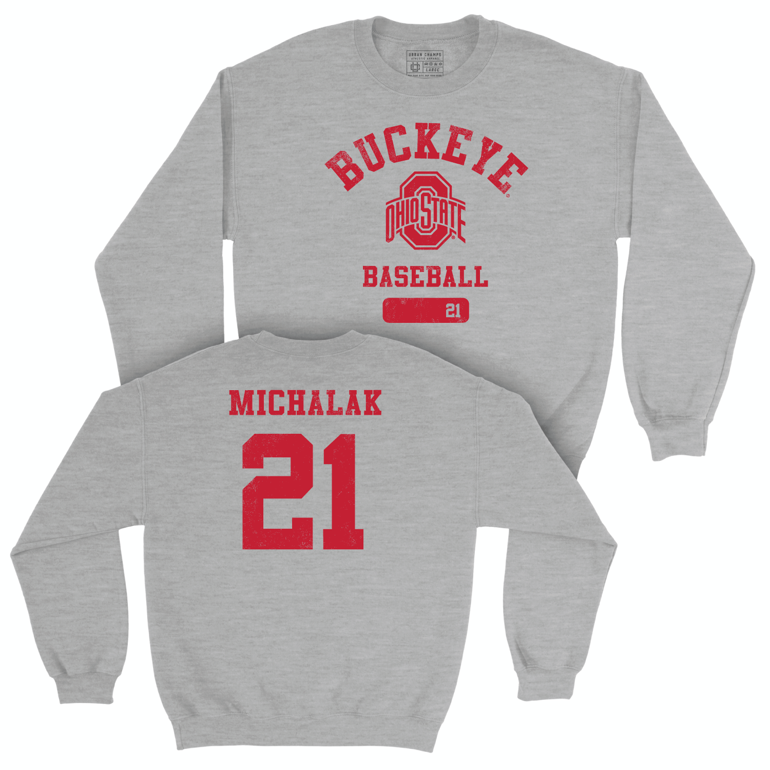 Ohio State Baseball Sport Grey Varsity Crew - Jake Michalak | #21
