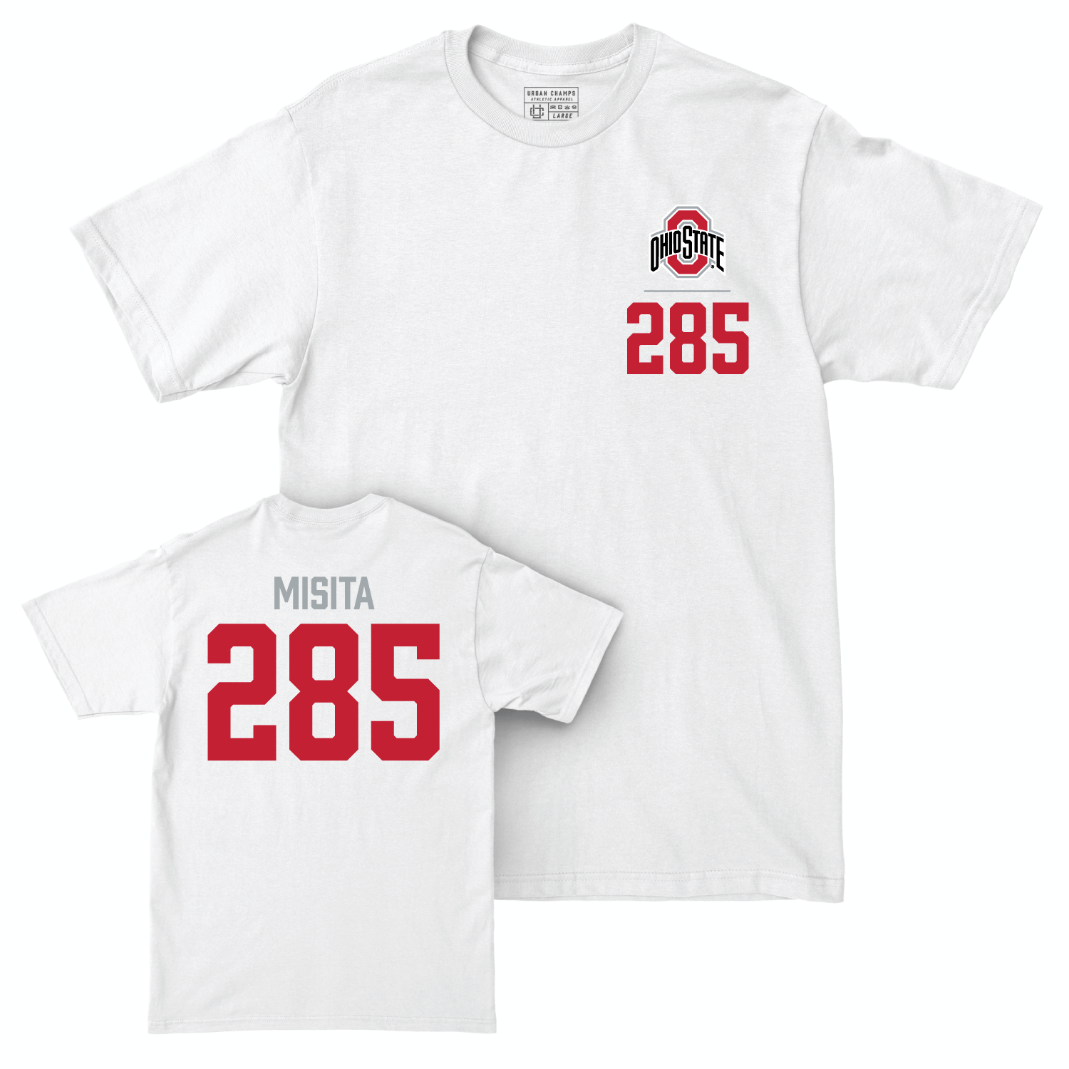 Ohio State Men's Wrestling White Logo Comfort Colors Tee - Mike Misita