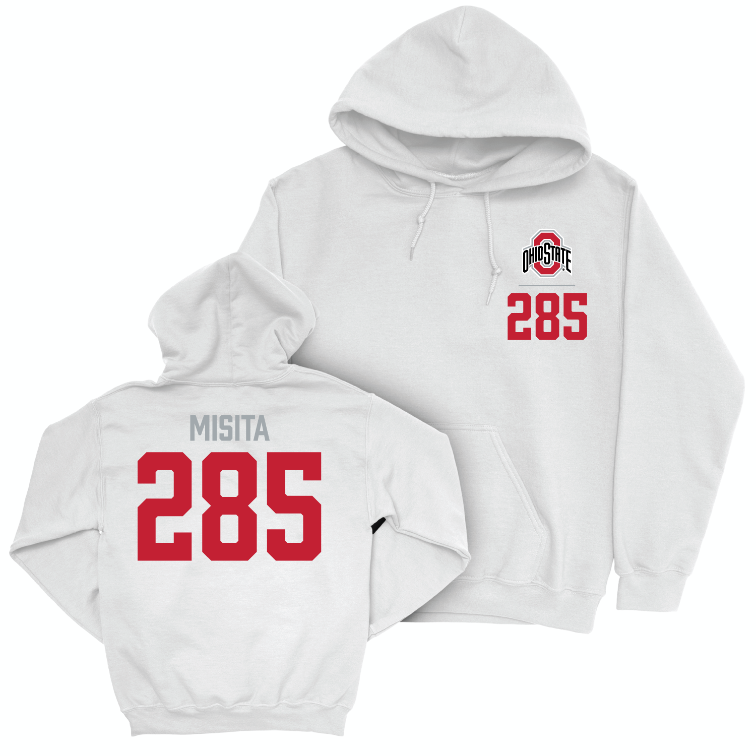 Ohio State Men's Wrestling White Logo Hoodie - Mike Misita