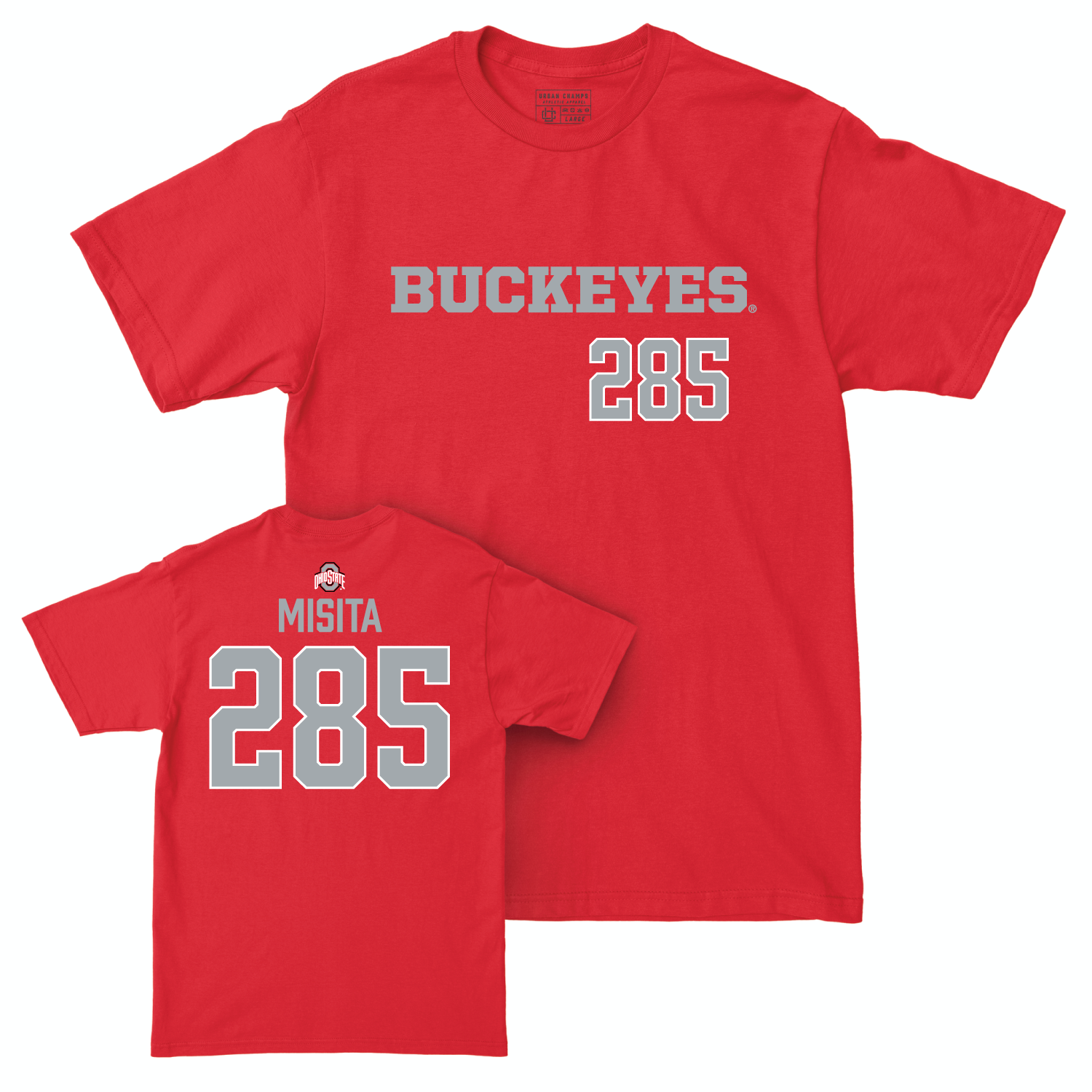 Ohio State Men's Wrestling Red Sideline Tee - Mike Misita