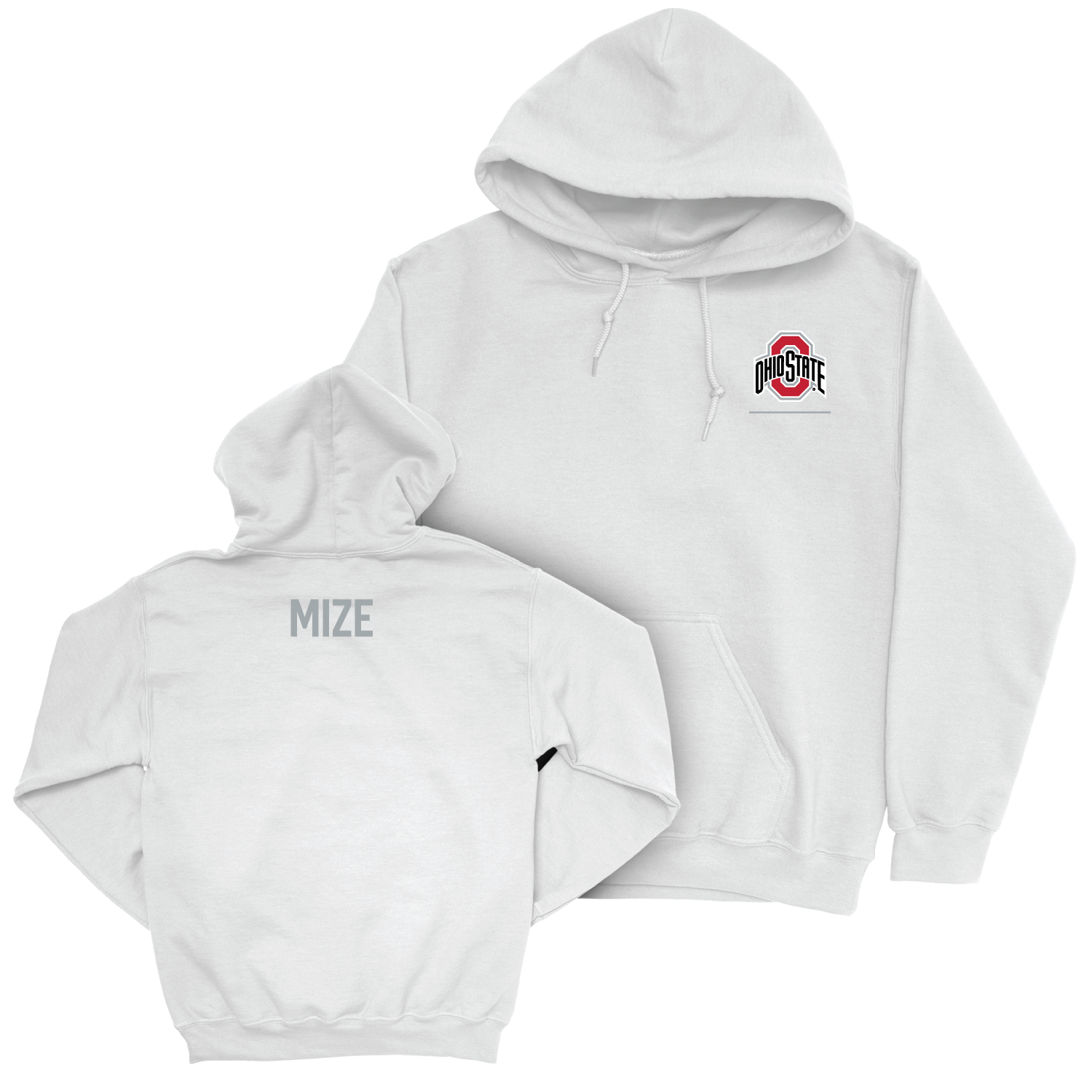 Ohio State Men's Wrestling White Logo Hoodie - Carson Mize