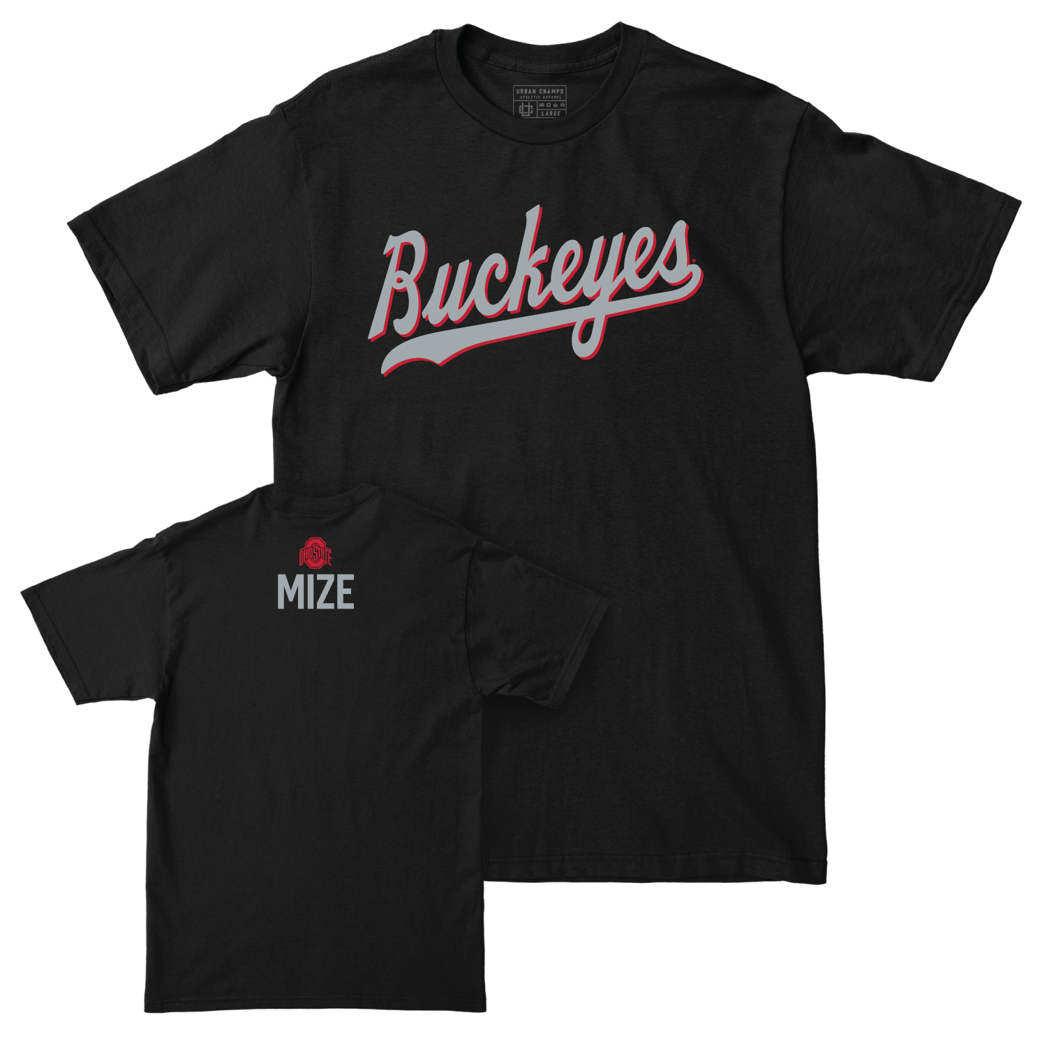 Ohio State Men's Wrestling Black Script Tee - Carson Mize