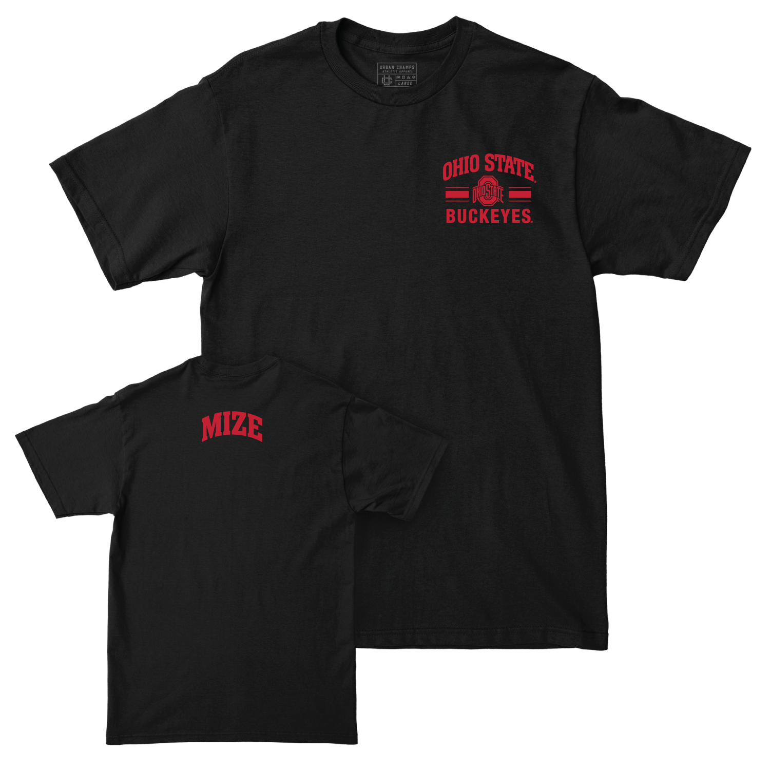Ohio State Men's Wrestling Black Victory Tee - Carson Mize