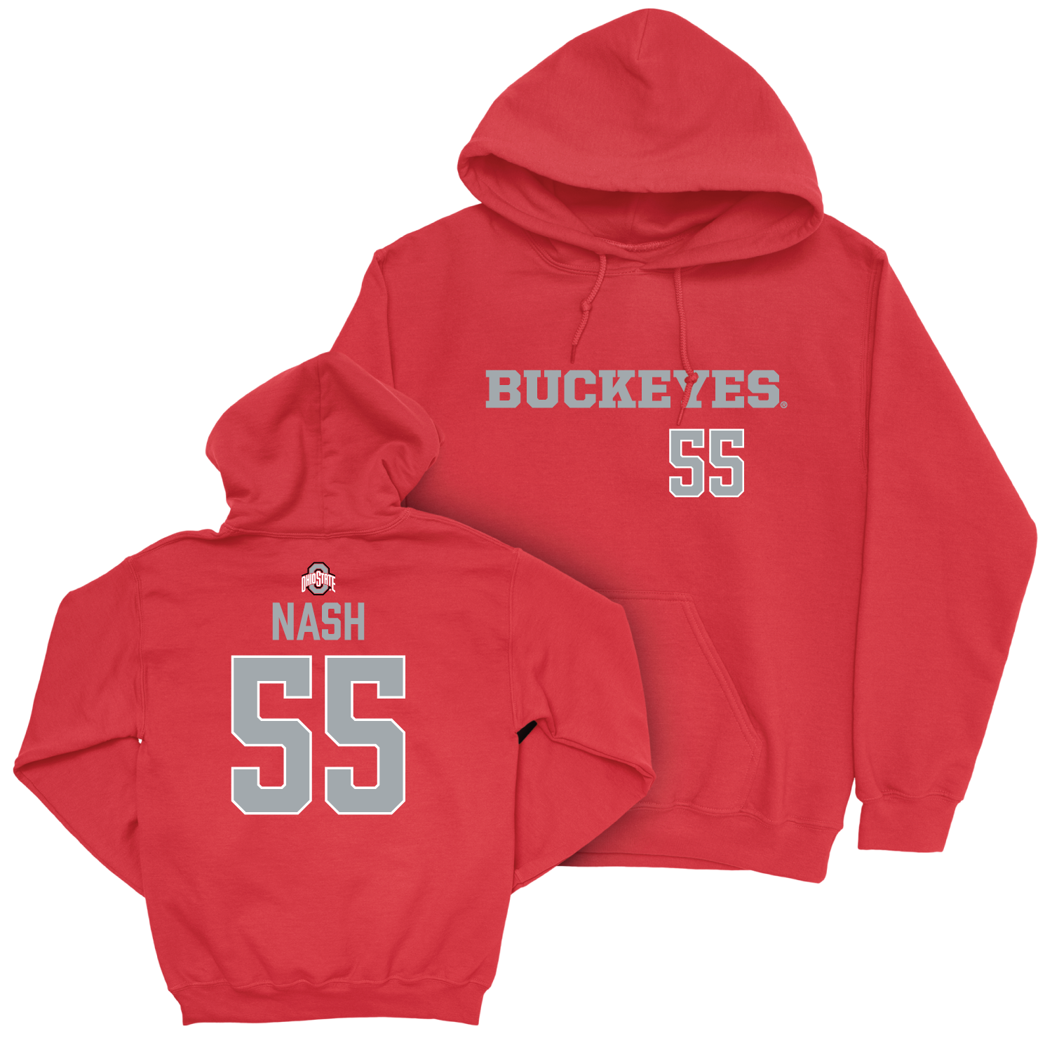 Ohio State Men's Basketball Red Sideline Hoodie - Braylen Nash | #55
