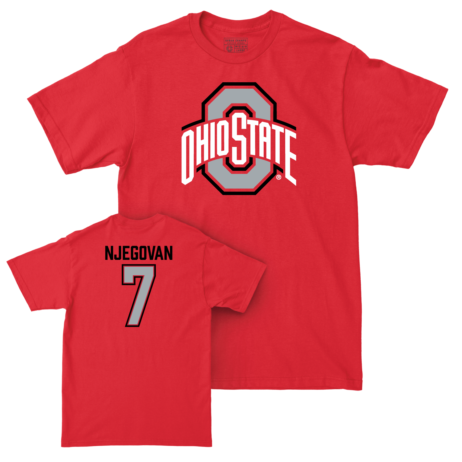 Ohio State Men's Basketball Red Legacy Tee - Ivan Njegovan | #7