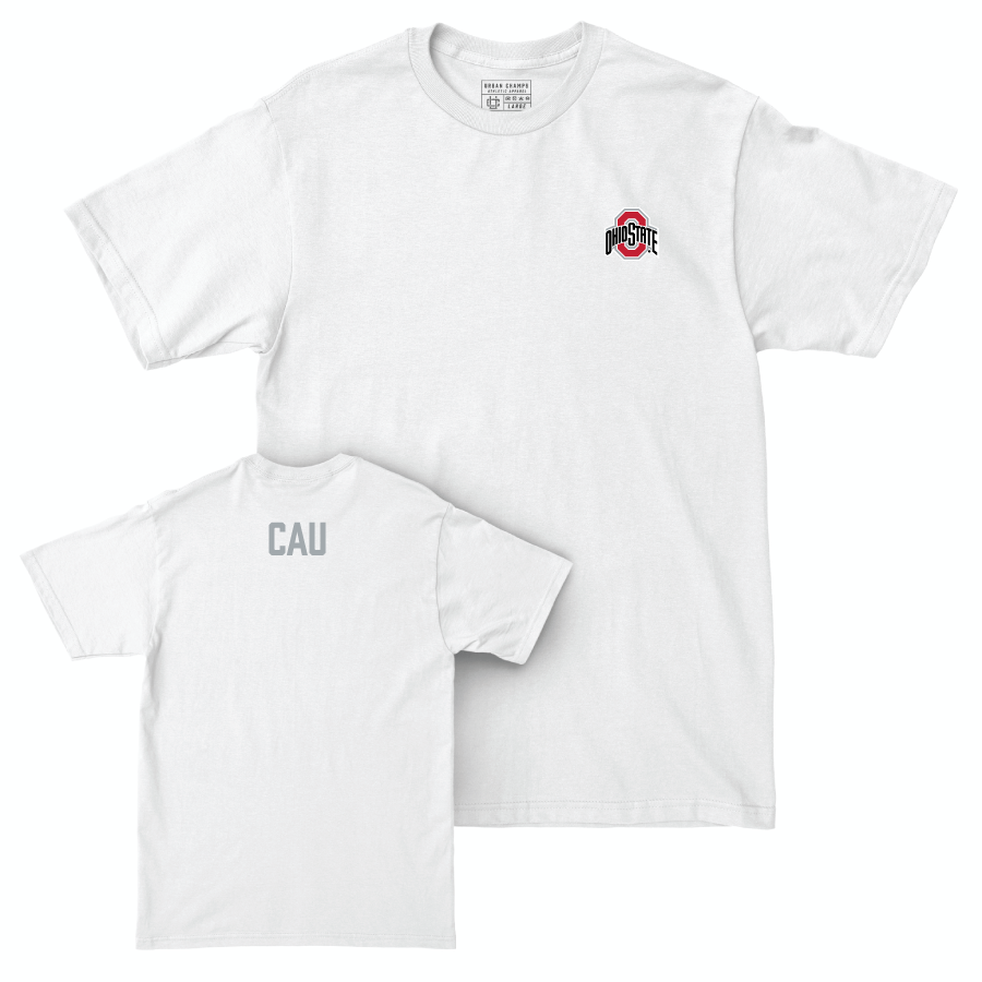 Ohio State Women's Tennis White Logo Comfort Colors Tee - Alessia Cau