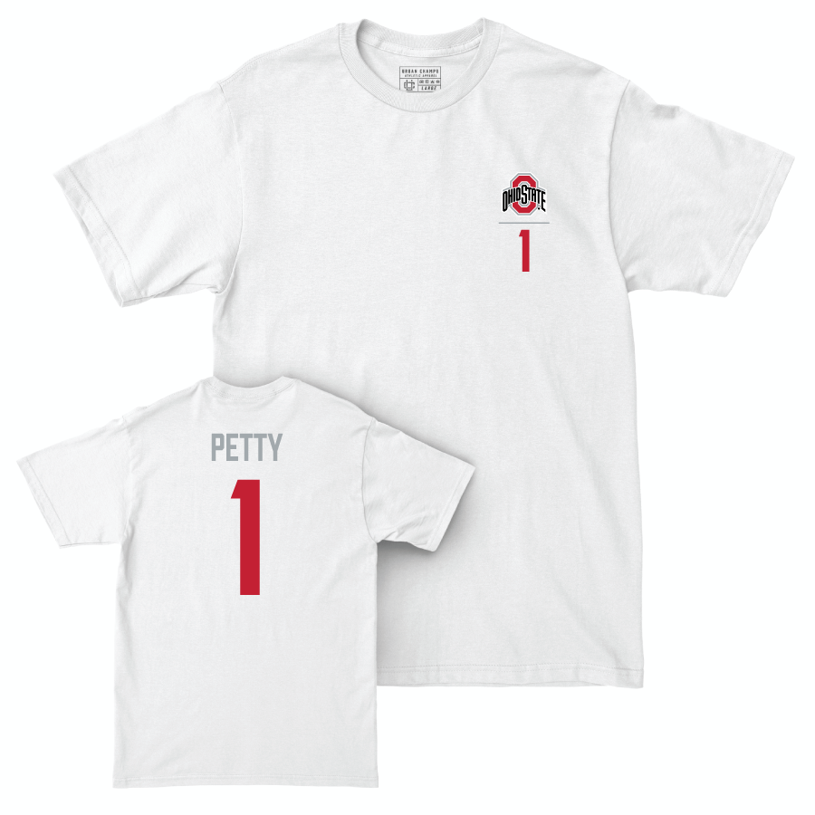 Ohio State Women's Basketball White Logo Comfort Colors Tee - Ajae Petty | #1