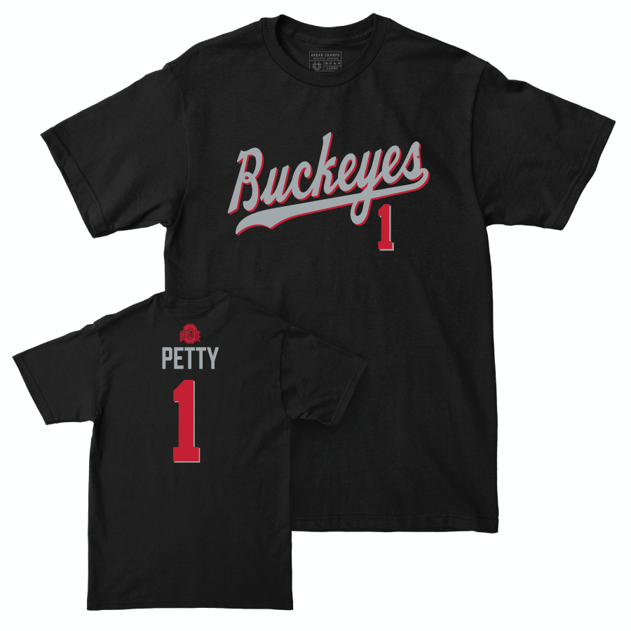 Ohio State Women's Basketball Black Script Tee - Ajae Petty | #1