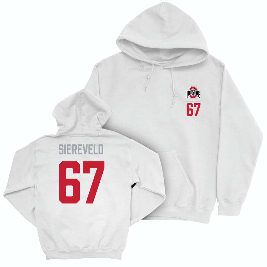 Ohio State Football White Logo Hoodie - Austin Siereveld | #67
