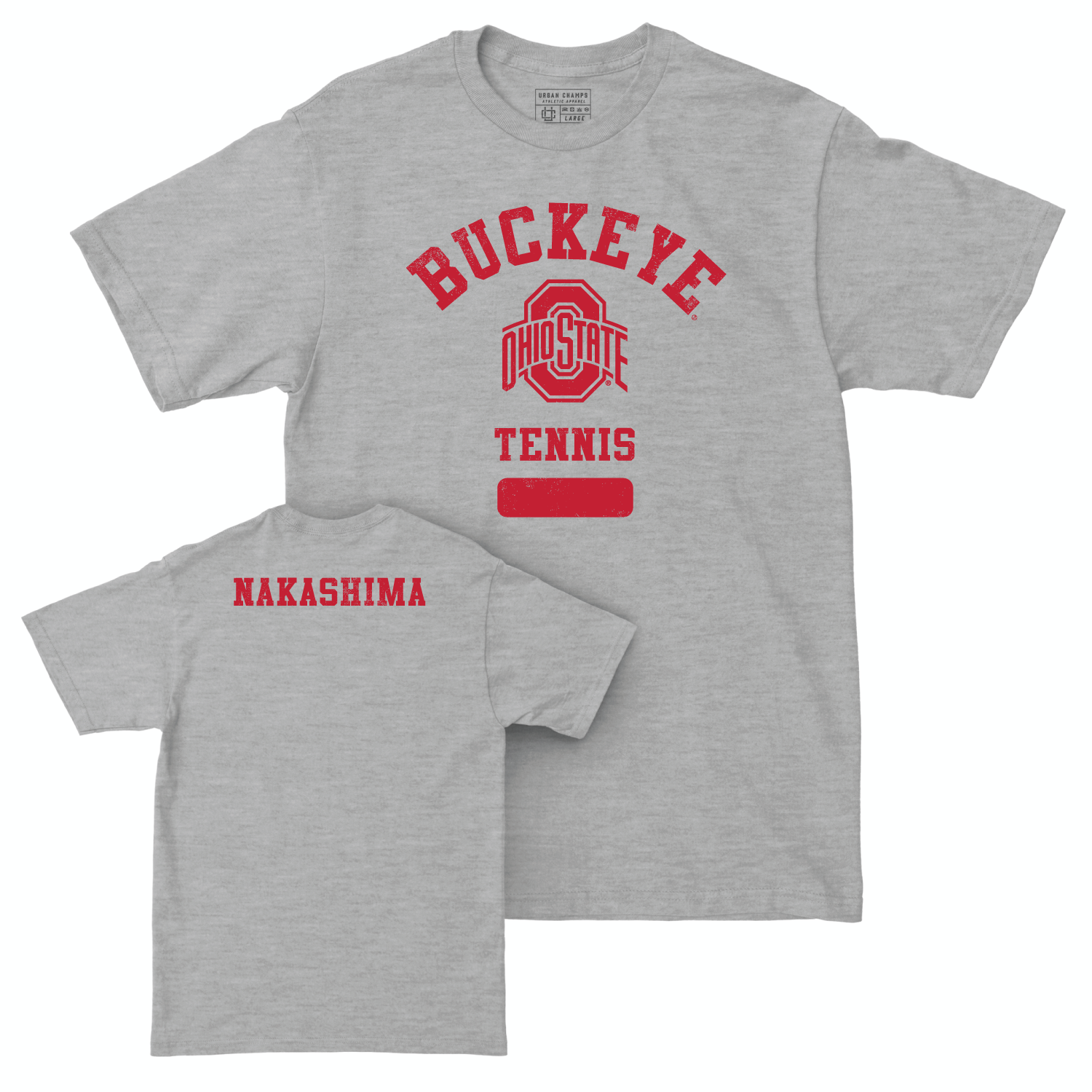 Ohio State Men's Tennis Sport Grey Varsity Tee - Bryce Nakashima