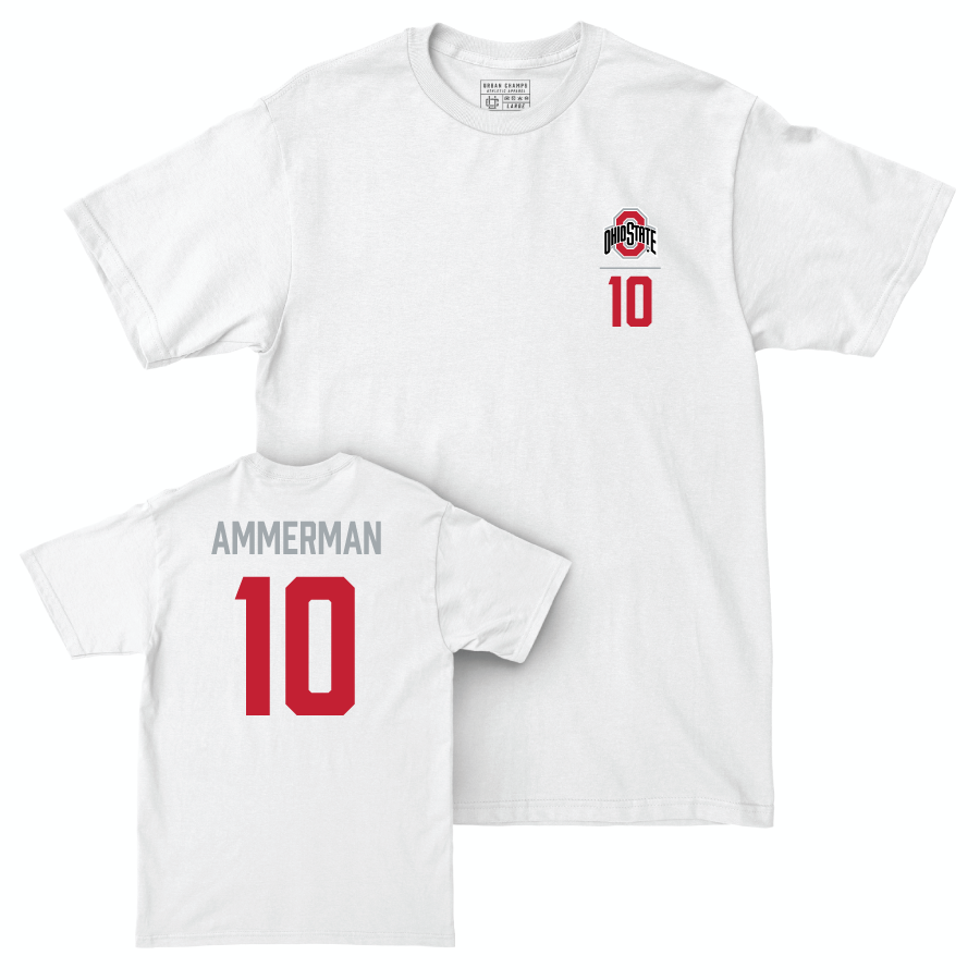 Ohio State Women's Lacrosse White Logo Comfort Colors Tee - Brynn Ammerman | #10