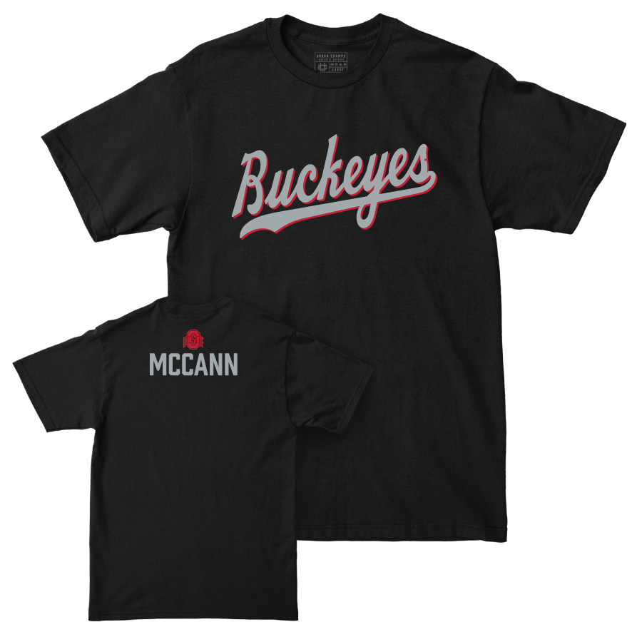 Ohio State Women's Gymnastics Black Script Tee - Courtney McCann