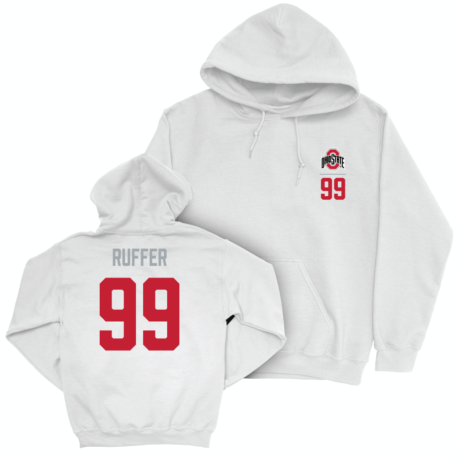 Ohio State Softball White Logo Hoodie - Cadyn Ruffer | #99