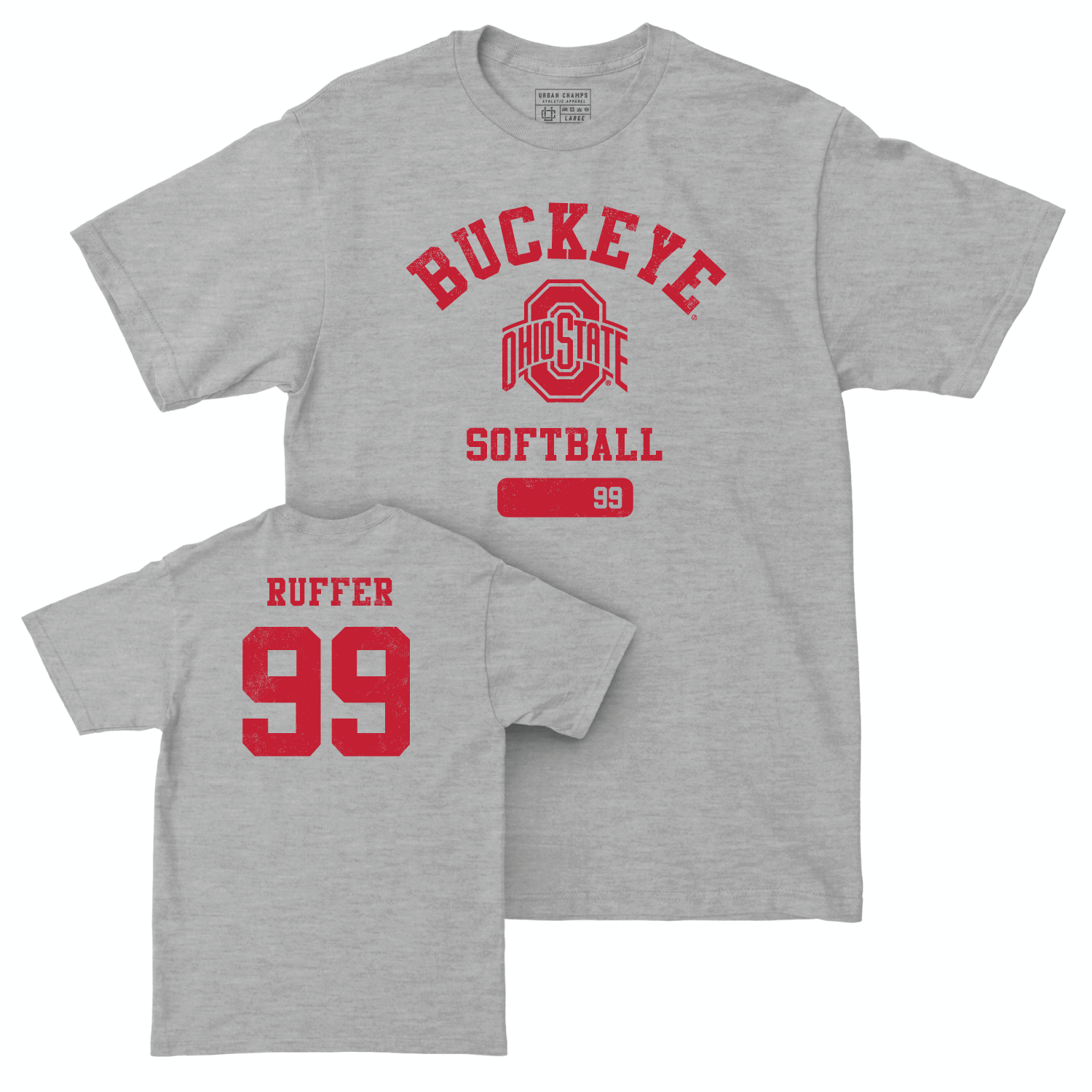 Ohio State Softball Sport Grey Varsity Tee - Cadyn Ruffer | #99