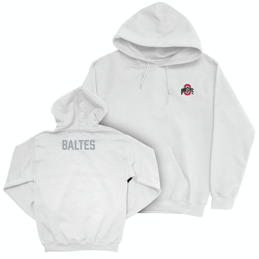 Ohio State Men's Swim & Dive White Logo Hoodie - Daniel Baltes