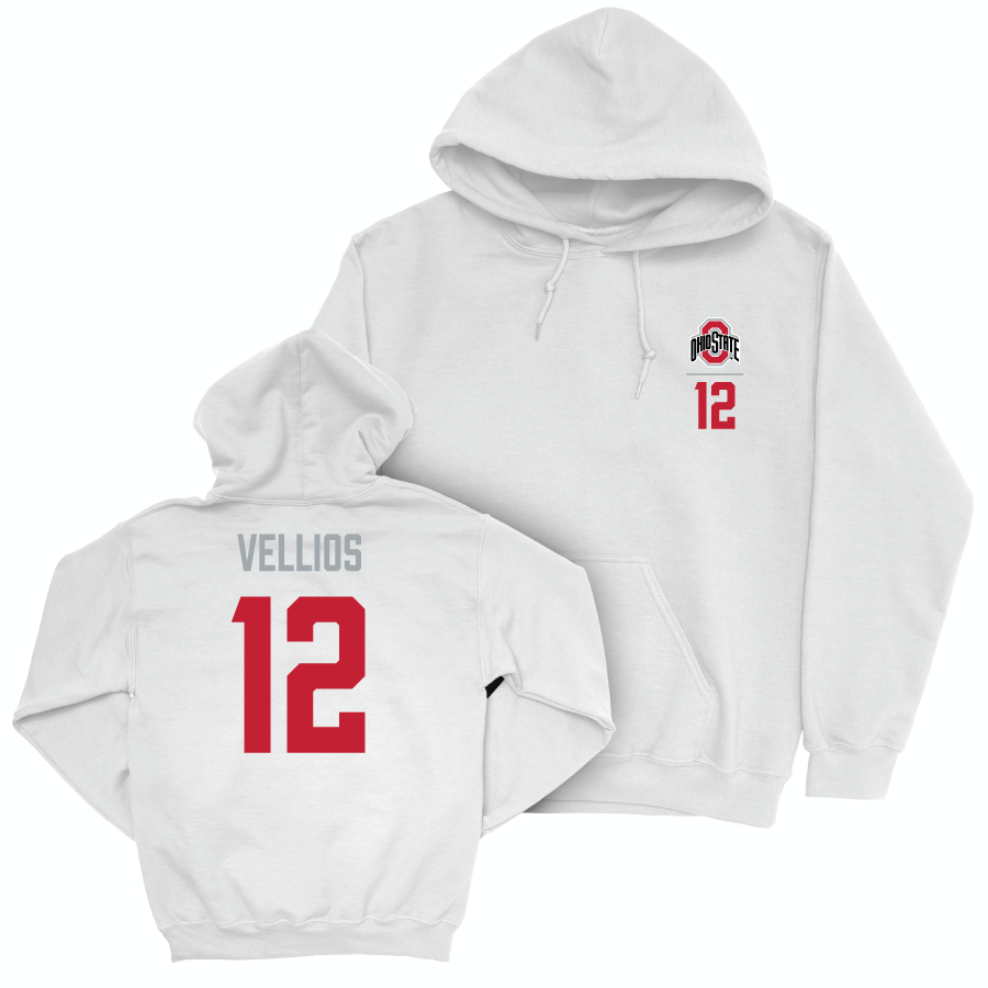 Ohio State Men's Soccer White Logo Hoodie - Deylen Vellios | #12