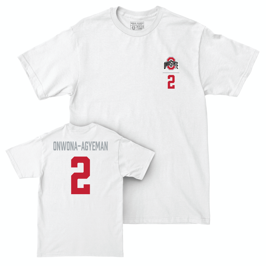 Ohio State Men's Soccer White Logo Comfort Colors Tee - Dyland Onwona-Agyeman | #2