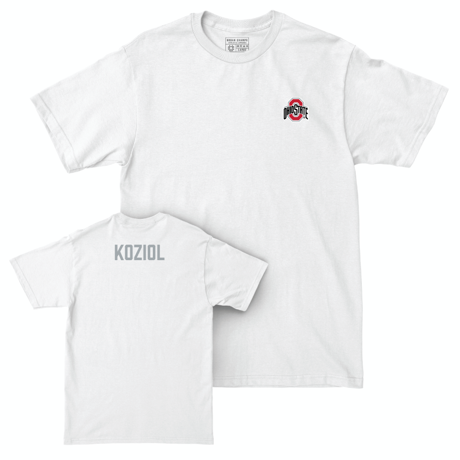 Ohio State Women's Rowing White Logo Comfort Colors Tee - Emilka Koziol