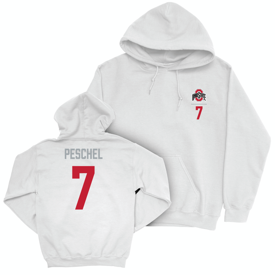 Ohio State Women's Ice Hockey White Logo Hoodie - Emma Peschel | #7