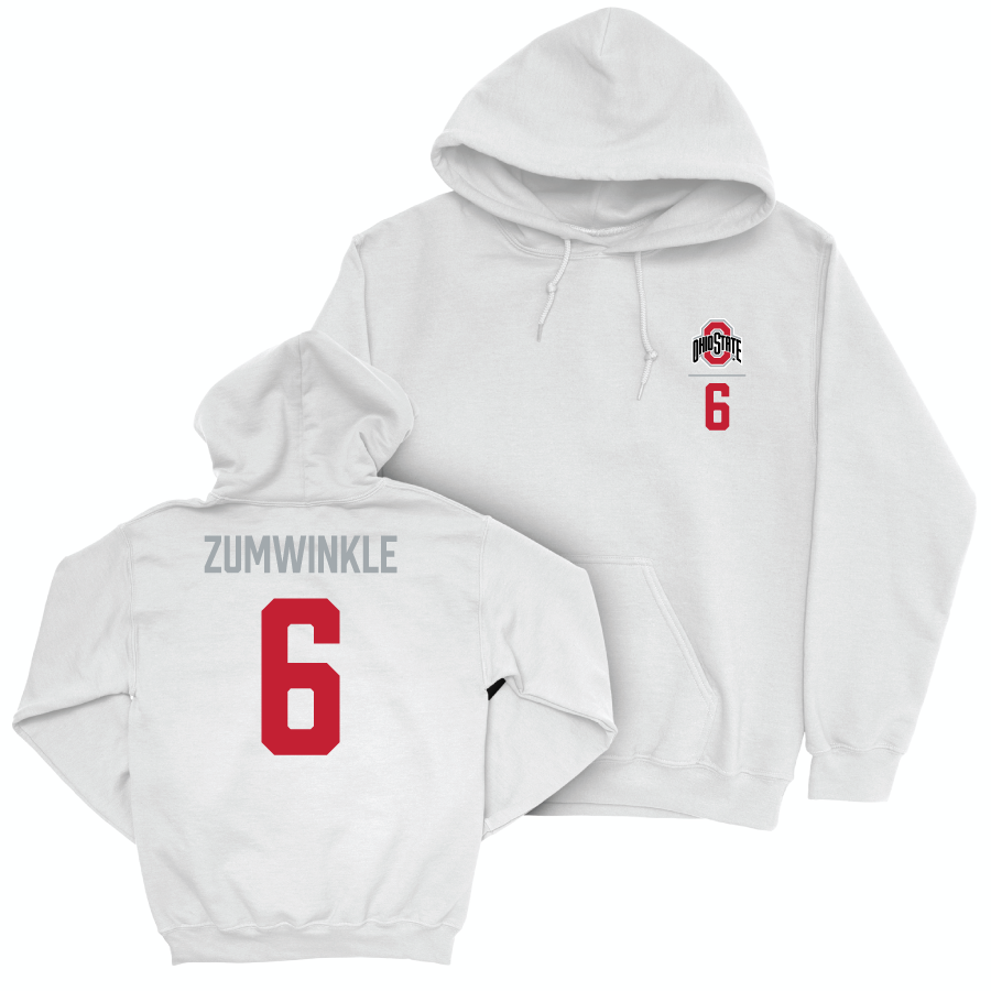 Ohio State Women's Ice Hockey White Logo Hoodie - Emily Zumwinkle | #6