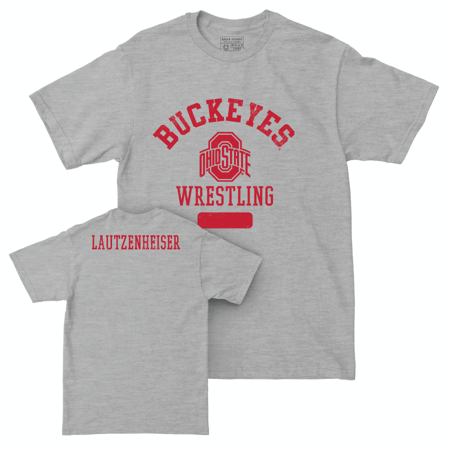 Ohio State Wrestling Sport Grey Varsity Tee - Garett Lautzenheiser