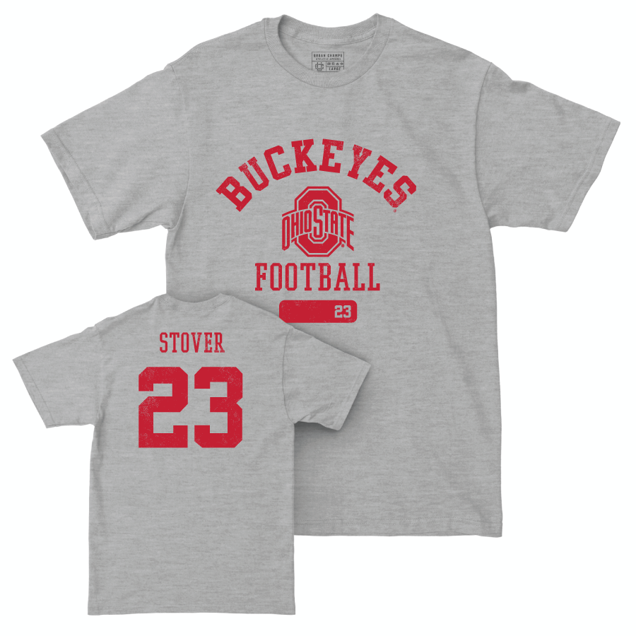 Ohio State Football Sport Grey Varsity Tee - Garrett Stover | #23