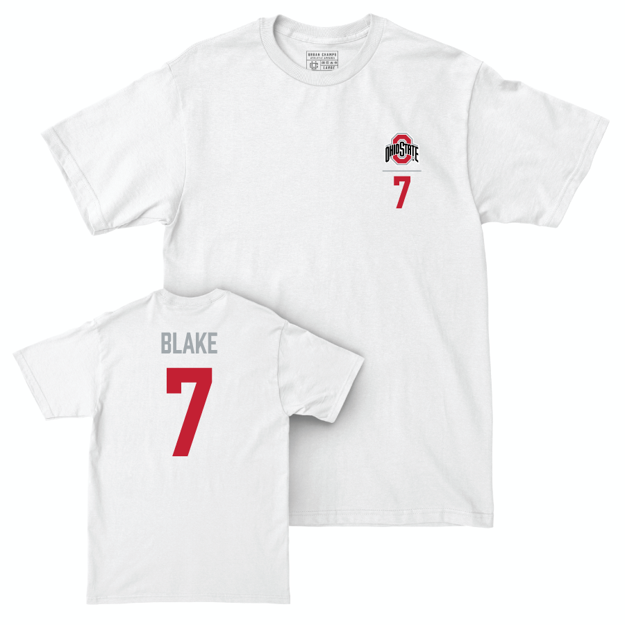 Ohio State Men's Lacrosse White Logo Comfort Colors Tee - Henry Blake | #7