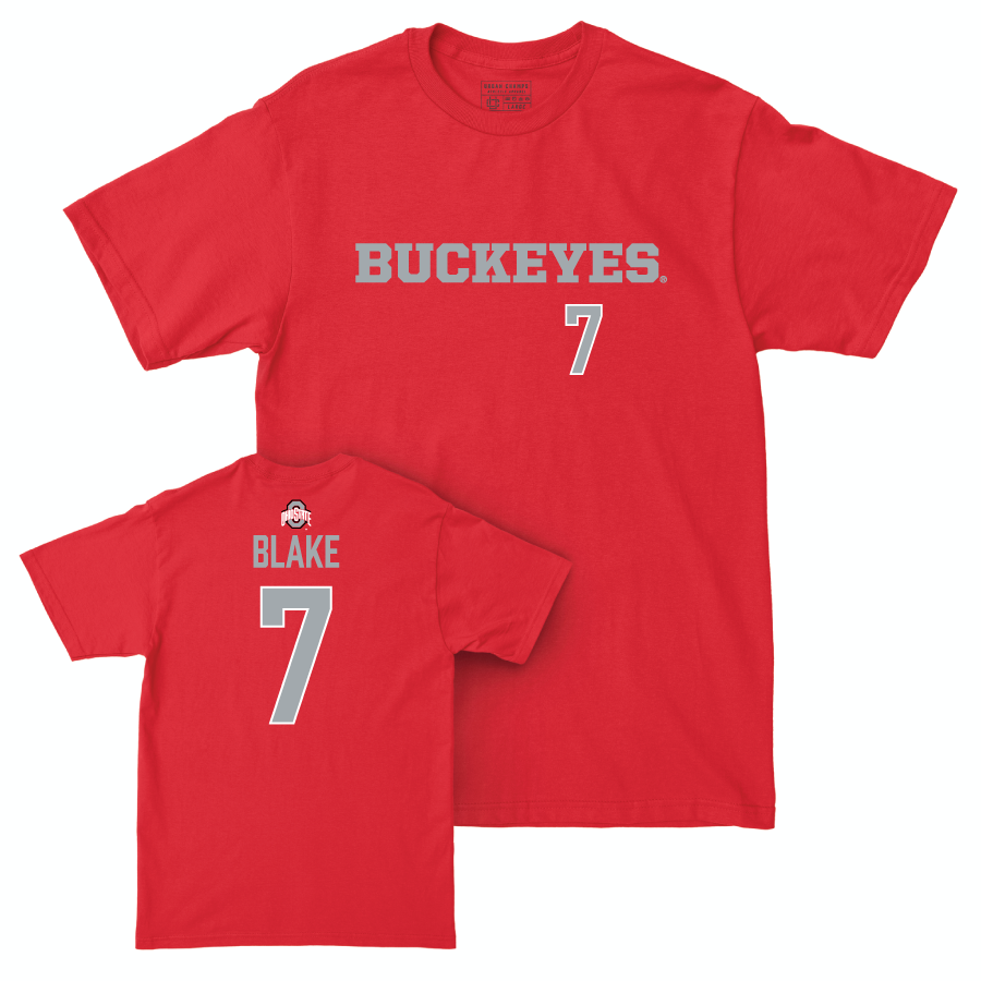Ohio State Men's Lacrosse Red Sideline Tee - Henry Blake | #7