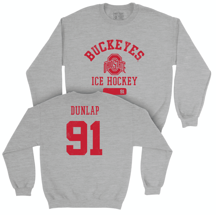 Ohio State Men's Ice Hockey Sport Grey Varsity Crew - Jake Dunlap | #91