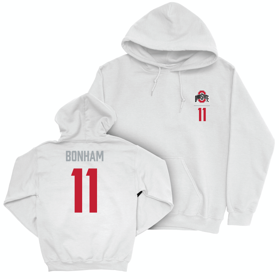 Ohio State Women's Soccer White Logo Hoodie - Jacinda Bonham | #11